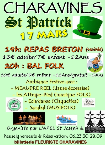 Bal folk de la St Patrick animé par Sacabal et ATTrape-Pied